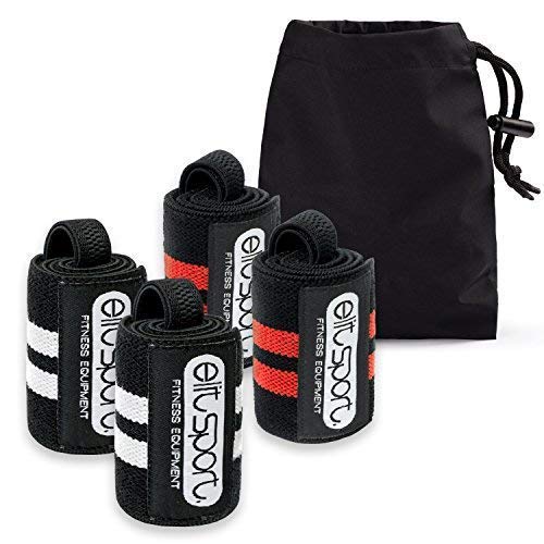 ELIT SPORT Muñequera 2 Pares 45cm Heavy Duty Wrist Wraps Crossfit Hombre y Mujer