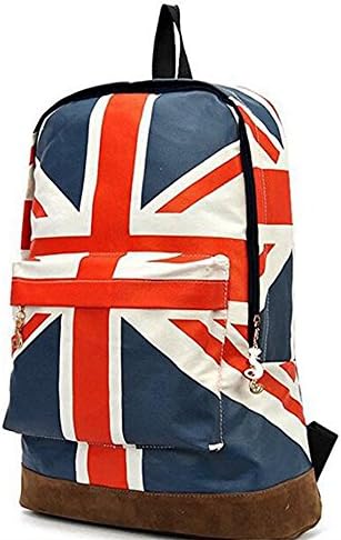 JSCY Canvas US England UK Flag Punk School BackPack Unisex Book Bags
