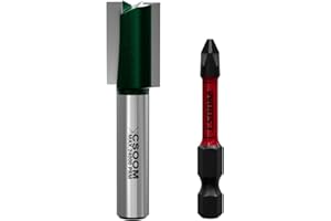 CSOOM 8mm Schaft Professional Fräser für Oberfräse, mit Schlagmagnetbits, Nutfräser Holzfräser, Gerade Fräser (14mm)