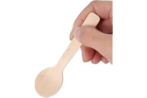 WALFRONT Lot de 100 cuillères jetables en bois naturel 10 cm
