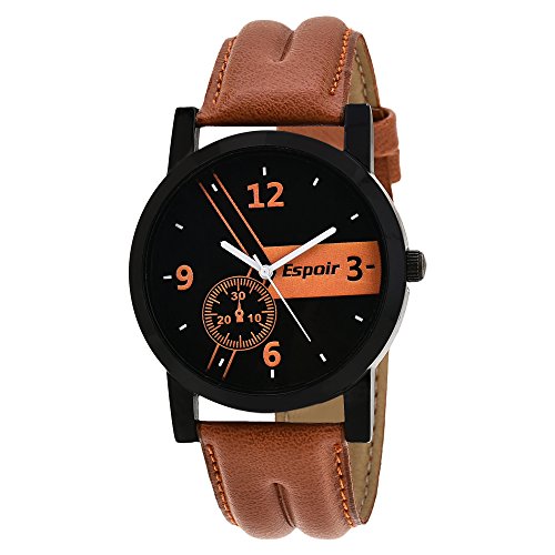 Espoir Casual Analogue Tan Leather Strap Multicolour Dial Men