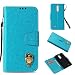 Produktbild LG K4 2017 Hülle,Alfort LG K4 2017 Schutzhülle, Simulations-Retro-Ledertasche Flip Wallet Lederhülle Elegant Design Premium PU Leder Hohe Qualität Tasche Case Cover Kasten Abdeckung Wallet für LG K4 2017 Smartphone Funktion Standfunktion Unterstützte Telefone und Magnetverschluss ( Himmelblau )