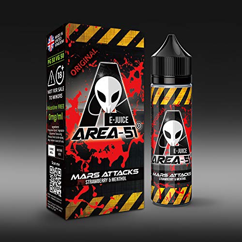 Area 51 E Liquid Vape Juice 50ml 0mg 50VG / 50PG, elija su sabor - Sin nicotina (Mars Attacks)