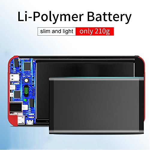 Batterie Externe 16000mAh Power Bank  VNOOKY Chargeur Solaire Portable avec Micro C  ble Int  gr   Port USB et 3 Entr  es  Lightning et Micro et Type 