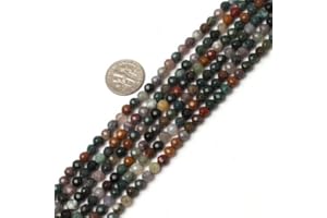 SWEET & HAPPY GIRL'S GEMSTONE BEADS STRAND Sweet & Happy Girl'S Store 5mm runden facettierten Edelstein Indian Achat Perlen Strang 15 InchJewellery Herstellung Perlen