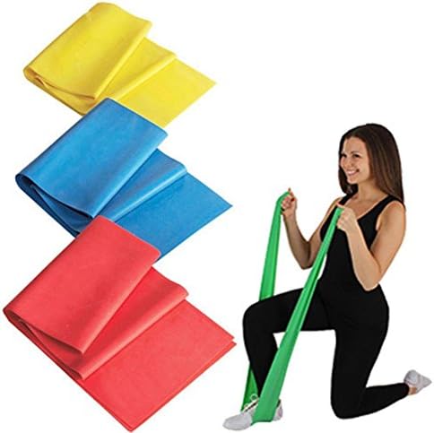 Riroad Yoga Pilates Bands Exercise Resistance Bands for any Workout-Pack of 3-Blue/Red/Yellow