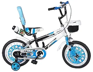 Speed Bird 14T / Inches NEXTRA with Back Carrier for Kids Bicycle Baby Cycle for Boys & Girls - Age Group 3-6 Years (Sky Blue) (Blue)