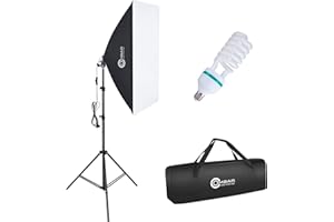 OMBAR Softboxen Set, 50×70cm Foto Softbox Fotostudio, Studio Lights, Professionelle Fotografie mit 135 W 5500K E27-Tageslichtlampe und Tragetasche, für Studio-Porträts Videoaufnah