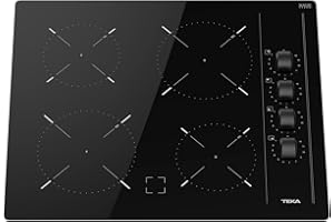 TEKA Placa Vitrocerámica 60 cm, 4 Zonas de Cocción, Mandos Laterales Ergonómicos, Sistema Fast-Click, Modelo TBC 64000 XFL