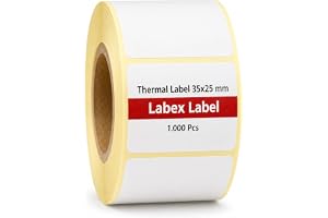 Termiska etiketter 35x25 mm på rulle – Streckkodsetiketter/Barcode Labels Direct Termisk – 1 rullar 1000 etiketter – Utan ban