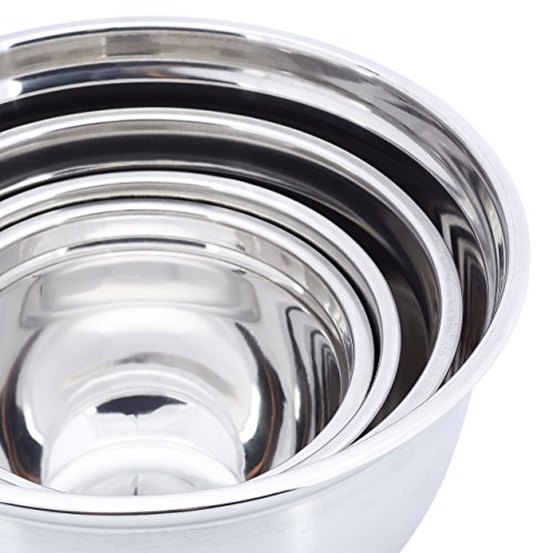 Relaxdays Schüssel Set BOWLY mit Deckel 4er Set D 15,5/17,5/21/25,5 cm Rührschüssel aus Edelstahl oder Salatschüssel als Vorratsbehälter mit Aromaschutzdeckel und Antirutsch Boden, silber-schwarz - 4