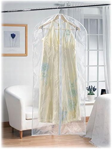 Long Garment Cover Clear With White Trim (Set Of 2)