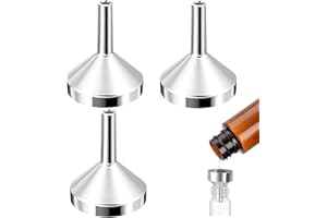 Aestustheri 3 Pcs Small Funnel Set - Silver Aluminium Mini Funnels, 1.8cm Wide, 2.5cm Capacity, Stainless Steel for Liquids & Powders