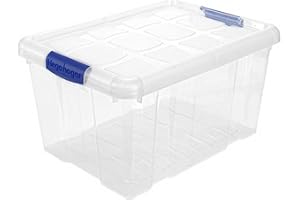 Acan Tradineur - Scatola di immagazzinaggio in plastica - Contenitore per giocattoli, libri, vestiti, coperte, n. 1 - 21,5 x 39 x 29 cm - 16 litri