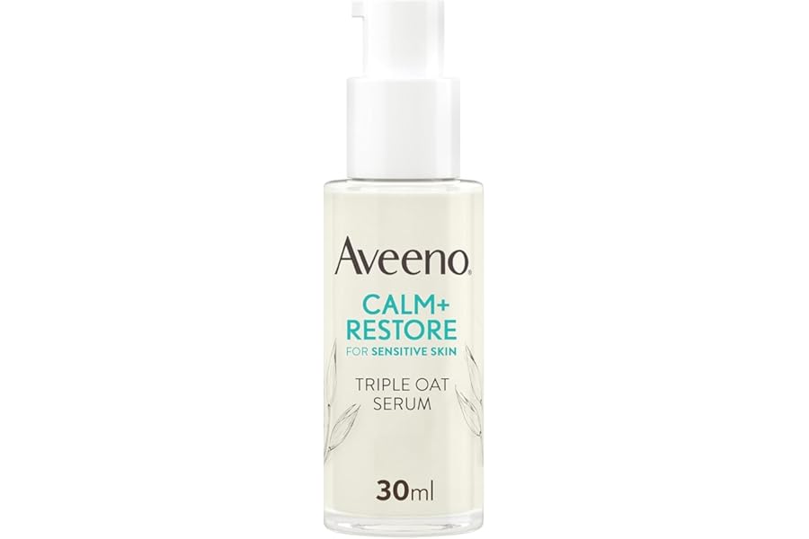 AVEENO Face CALM+RESTORE Triple Oat Serum (1 x 30ml), Instantly Smoothing Face Serum with Triple Oat Complex and Calming Feverfew for Fortified Skin, 24h Moisturisation, Face Care for Sensitive Skin