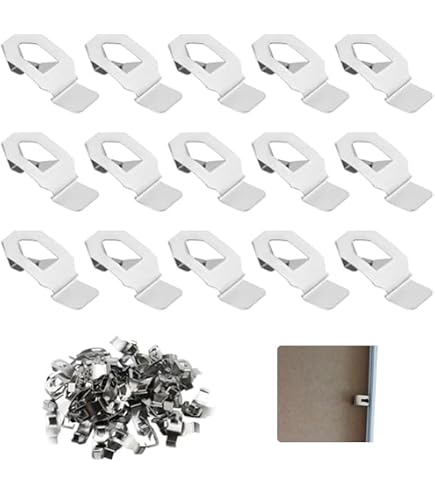 RLECS T-Lock - Set di ganci di sicurezza per appendere quadri, mantiene il pezzo di montaggio stabile e sicuro per telai in legno e metallo, 2 set + 1 chiave inglese