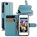 Price comparison product image iPod Touch 5th / 6th Gen Case, iPod Touch 5 / 6 Case, HualuBro [All Around Protection] PU Leather Wallet Flip Phone Protective Case Cover for Apple iPod Touch 5th / 6th Generation (Blue)