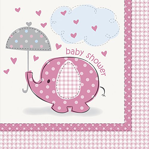 48-teiliges Party Set Baby Elefant rosa – Babyparty – Teller, Becher, Servietten für 16 Personen - 4