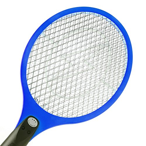 1 Elektrische Fliegenklatsche mit AKKU extra STARK /Aufladbarer elektronischer Insektenvernichter Fliegenfänger erzeugt eine elektrische Spannung im Metallgitter (Blau) STAR-LINE® - 3