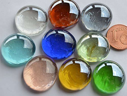 176g bunte Glasnuggets in 3 versch. Größen 1-3 cm Deko Mosaiksteine ca.66 St. - 4