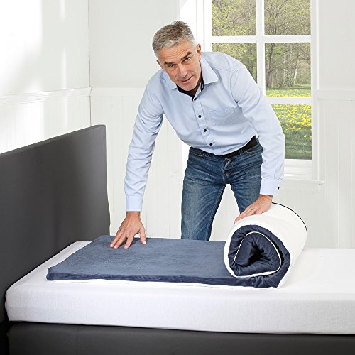 Best Schlaf Reise-Set: Matratzenauflage, Kopfkissen, Transporttasche, 100 % Visco, blau - 4