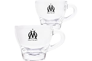 UNIFUN la plume dorée, set de 2 tasses à café en verre - Olympique de Marseille