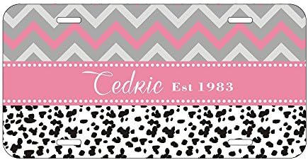 Personalized Name Date on License Plate Custom Auto Car Tag Car License Plate Cover for Women 6 x 12 Inch