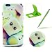 Produktbild iPhone 5C Hülle Silikon Schutzhülle Tasche Case,iPhone 5C Weiches Silikon TPU Gel Bumper Case Etui Schale Cover Skin,Herzzer Modisch Hochwertig Ultra Dünn Slim Thin Bunt Handytasche Mit [Cartoon Kuchen Muster] Guter Schutz Kratzfest Flexibel Leicht Gummi Rubber Jelly Soft Protective Stabil Handyhülle Schutztasche Back Cover Case Shell für Apple iPhone 5C + 1 x Frei Grün Handy Halterung Ständer + 1 x Frei Grün Touch Pen Stift Stylus