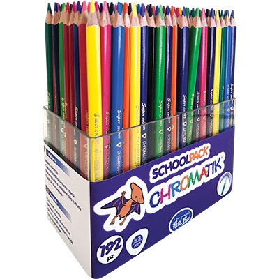 RED IN BLU PASTELLI TRIANGOLARI CHROMATIK SCHOOLPACK PZ.192 IN 12 COLORI