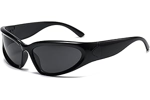 YAMEIZE Occhiali da Sole Wraparound Sportivi Donna-Guida Protezione UV400 Ciclismo Rettangolari Uomo Occhiali