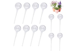 Klhamky 12Pcs Plant Watering Bulbs, Automatic Self-Watering Globes Plastic Balls Garden Water Device Watering Bulbs for Plant (Large, Clear)