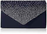 leather clutch purses for sale  Swankyswans Damen Abby Diamante Envelope Style Bag Tasche, Blau (Navy Blue), One Size
