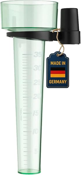 TFA Dostmann Regenmesser analog, 47.1013, wetterbeständig, für den Garten, Regenmenge messen, grün - 1