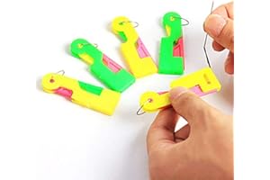 BOWTONG 5 enhebradores automáticos de agujas de coser simples herramientas de mano hilo de aguja herramientas aleatorias de costura mango de color herramienta de plástico