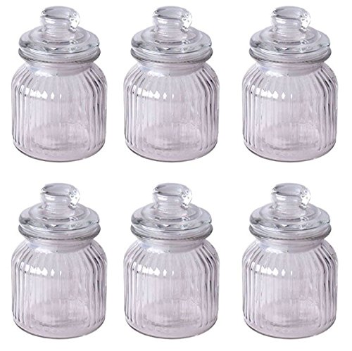 Bonbonglas Vorratsglas Dekoglas Bonboniere mit Glasdeckel 300 ml 6 oder 12 Stück, Stückzahl:6 Stück