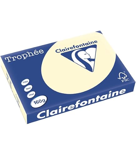 Papier Clairefontaine Trophée - Lot De 4 Ramettes Ivoire 160g A4 - 250 Feuilles