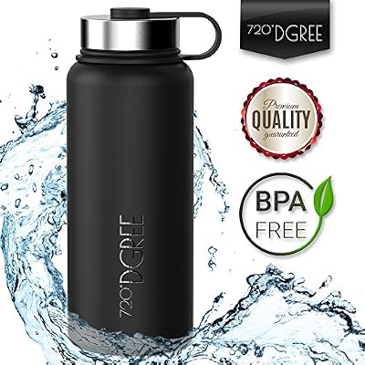 720°DGREE Gourde "noLimit" de 720°DGREE – 950 ml/1l + GRATIS Sport couvercle | en acier inoxydable bouteille d'eau – Bec ichere Bouteille isotherme | Bouteille d'extérieur parfaite pour les enfants | Premium de isolée sous vide bouteille isotherme…
