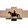 MINCOCO 5 Piece Canvas Paintings Red Dead Redemption 2 Games Poster Gutch's Gang Arthur Morgan Western Games Wall Art for Home Decor, Framed 20X35 20X45 20X55cm