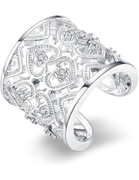Styleziel Damen Ring Silber geflochten mit kleinen Kristallen Größe verstellbar Eyecatcher Neu 1859