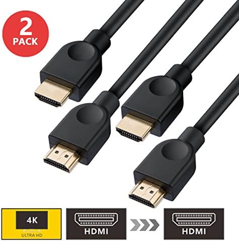 HDMI Cable(3D, 4K,ARC,Ethernet), SZCTKlink High-speed HDMI HDTV Cable Supports Audio Return Channel (2-Pack 1,8m, Black)-C1004d-01-6ft