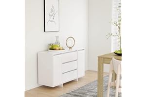 FIRBNUS 120x41x75 cm Aparador Blanco Mueble Entrada Recibidor Recibidores De Entrada Muebles De Cocina Vitrina Economica Mueble Auxiliar De Cocina