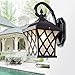 Produktbild Europäische moderne Außenwandleuchte American Country Garden Außenleuchte Creative Loft Terrasse Kanal Dekorative Lichter Hohe Helligkeit E27 Lichtquelle Hochwertiges Mattglas Lampenschirm Höhe: 36 CM 110-240V ( Color : Black )