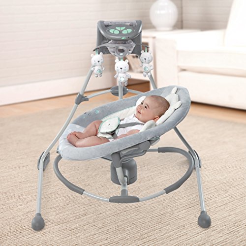 Ingenuity 10088 InLighten Cradling Swing and Rocker – Twinkle Teddy Bear - 9