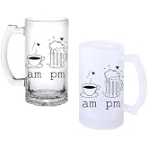 Ghostbastır Design G&uuml;nd&uuml;z Kahve Gece Bira Bira Bardağı 500 cc Cam Buzlu veya Buzsuz Se&ccedil;enekleriyle 0765