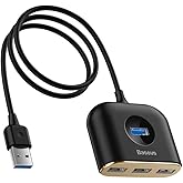 Baseus Square round 4in1 USB HUB Adapt&ouml;r (USB3.0 TO USB3.0*1+USB2.0*3) 1m, Siyah