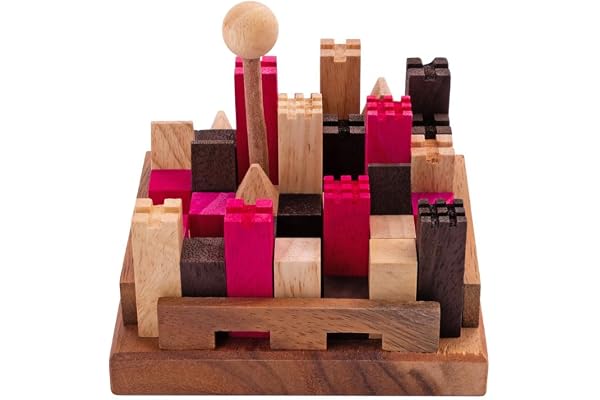 Engelhart - 350150 - Le Château Fort - Casse-Tête en Bois Niveau Difficile – 11 Pièces – 13 Combinaisons – À partir de 10 Ans - Écologique - Casse Tete Expert