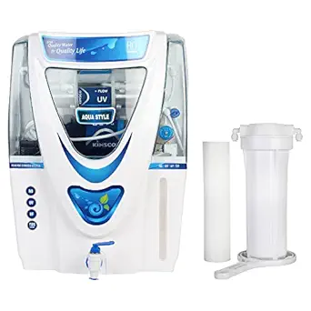 Kinsco Aqua Style 15 Litre Tank RO + UV + UF + TDS Adjuster Pure Water Purifier Dispenser Machine (With Free Pre Filter)