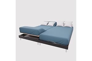 Soleil d'ocre, Drap Housse TPR en Coton 57 Fils 2x80x200 cm UNI Bleu Canard