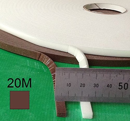 Selbstklebende Zugluftstopper Schaum für Lücken 1- 5mm - 20 M Braun