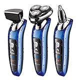 SURKER 3 in 1 Profi Elektrorasierer Rotationsrasierer...